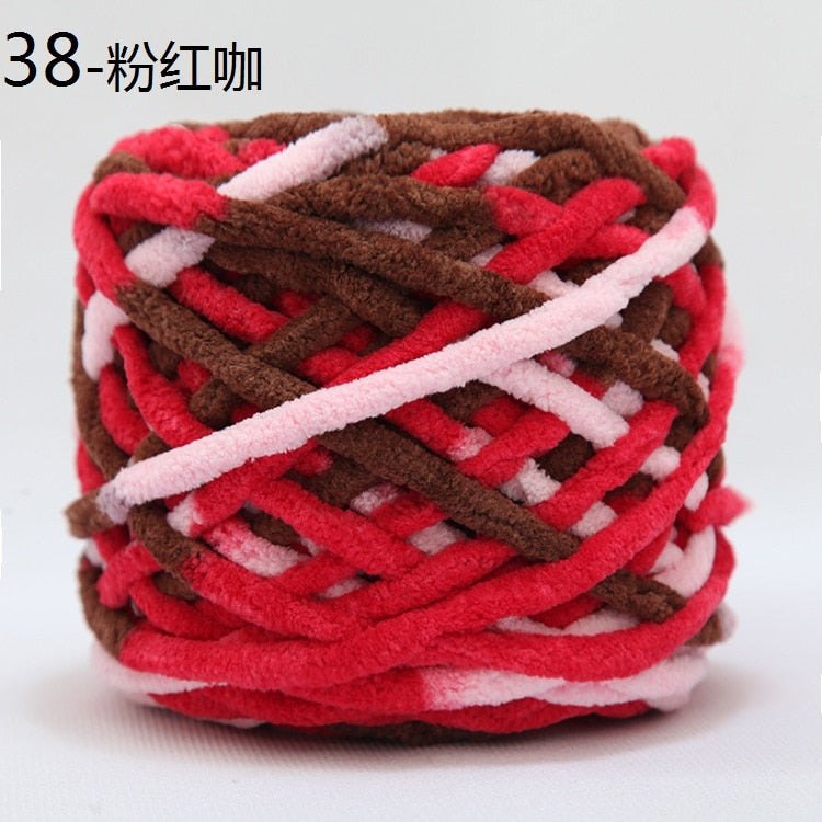 100g/ball Chenille Knitting Yarn Soft Ice Strip Line Cotton Yarn DIY Wool Yarn for Hand Knitting Scarf Thick Wool Yarn Wholesale