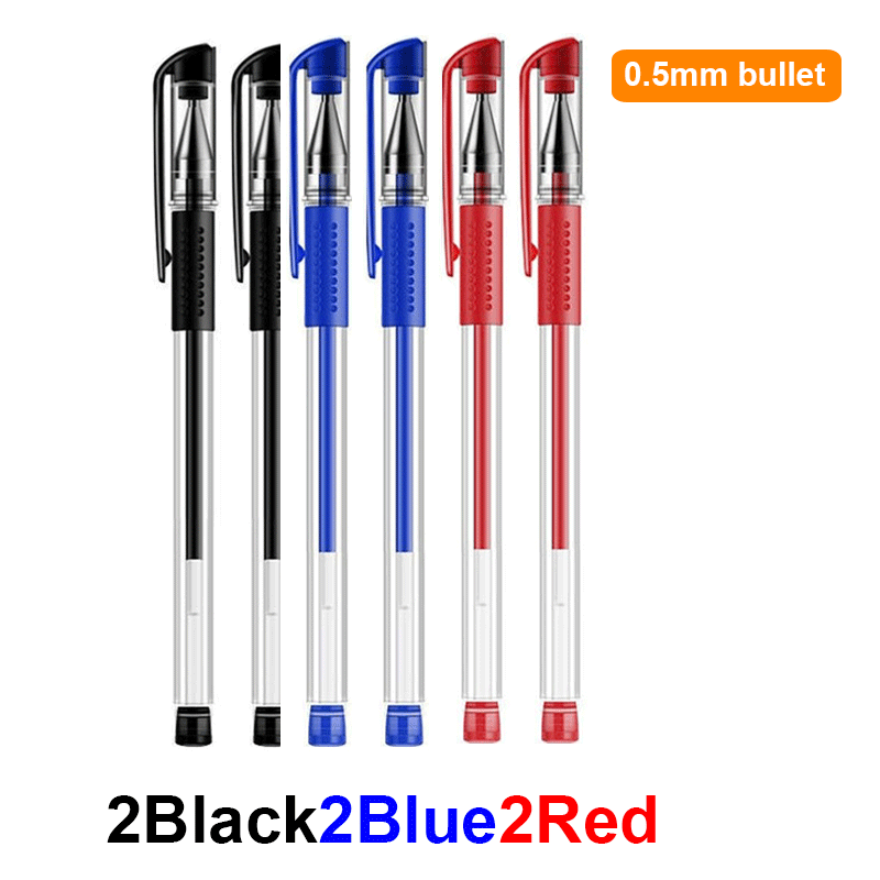 25PCS Gel pen Set Neutral Pen smooth writing fastdry 0.5mm Black blue red color Replacable refill school Stationery Supplies