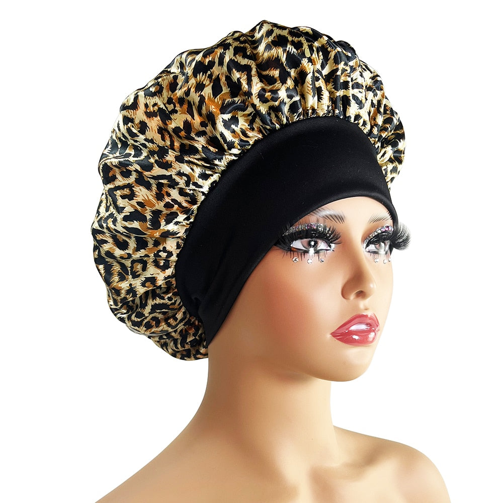 New Satin Bonnet Silk Night Sleeping Cap For Women Curly Braid Hair Multi Style Printing