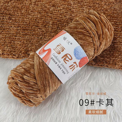 100g/Roll Velvet Yarn Polyester Blended Cotton Chenille Crochet Knitting Yarn Soft Baby Yarn Thread Thick Scarf DIY Hand-Knitted