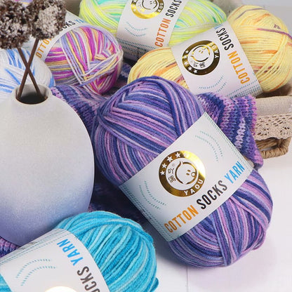 50g/pc Crochet Knitting Yarn Soft Baby Milk Cotton Wool Yarn for Scarf Sweater DIY Needlework and Crochet Rainbow Chunky Yarn