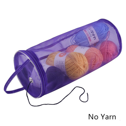 Yarn Storage Bag Round Knitting Wool Yarn Bags Organizer Crochet Sewing Needles Handbag Weave Tools Accessories Bowl Crafts Tote