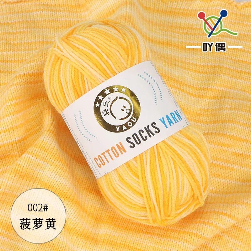 50g/pc Crochet Knitting Yarn Soft Baby Milk Cotton Wool Yarn for Scarf Sweater DIY Needlework and Crochet Rainbow Chunky Yarn