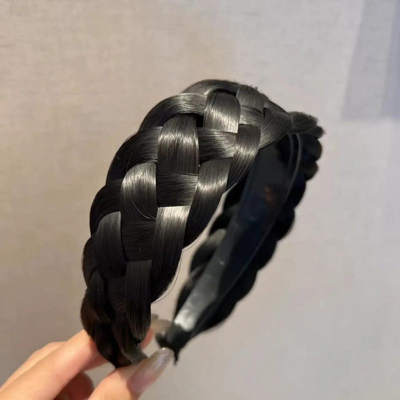 Wide Twist Wig Headbands For Women Wide Fishbone Braids Hairbands Handmade Head Hoop Hair Styling Headwear Accessories Gift