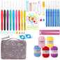 2022 Hot Wool Crochet Kit Storage Bag Ergonomic Knitting Croche Hooks Set Yarn and Sewing Accessories Women Gift For Beginners