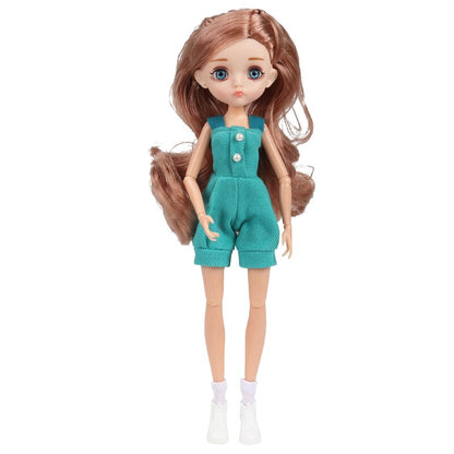 ⚠️New Edition 11 Joint Moveable Body 26cm 1/6 Doll Purple Brown Eyes with Fashion Clothes Shoes Style Dress Up Baby Dolls DIY Toy