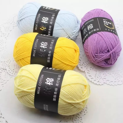 50g/Set 4ply Milk Cotton Knitting Yarn Threads for Knitting Wool Yarns for Knitting and Crochet Cotton Yarn for Hand Knitting