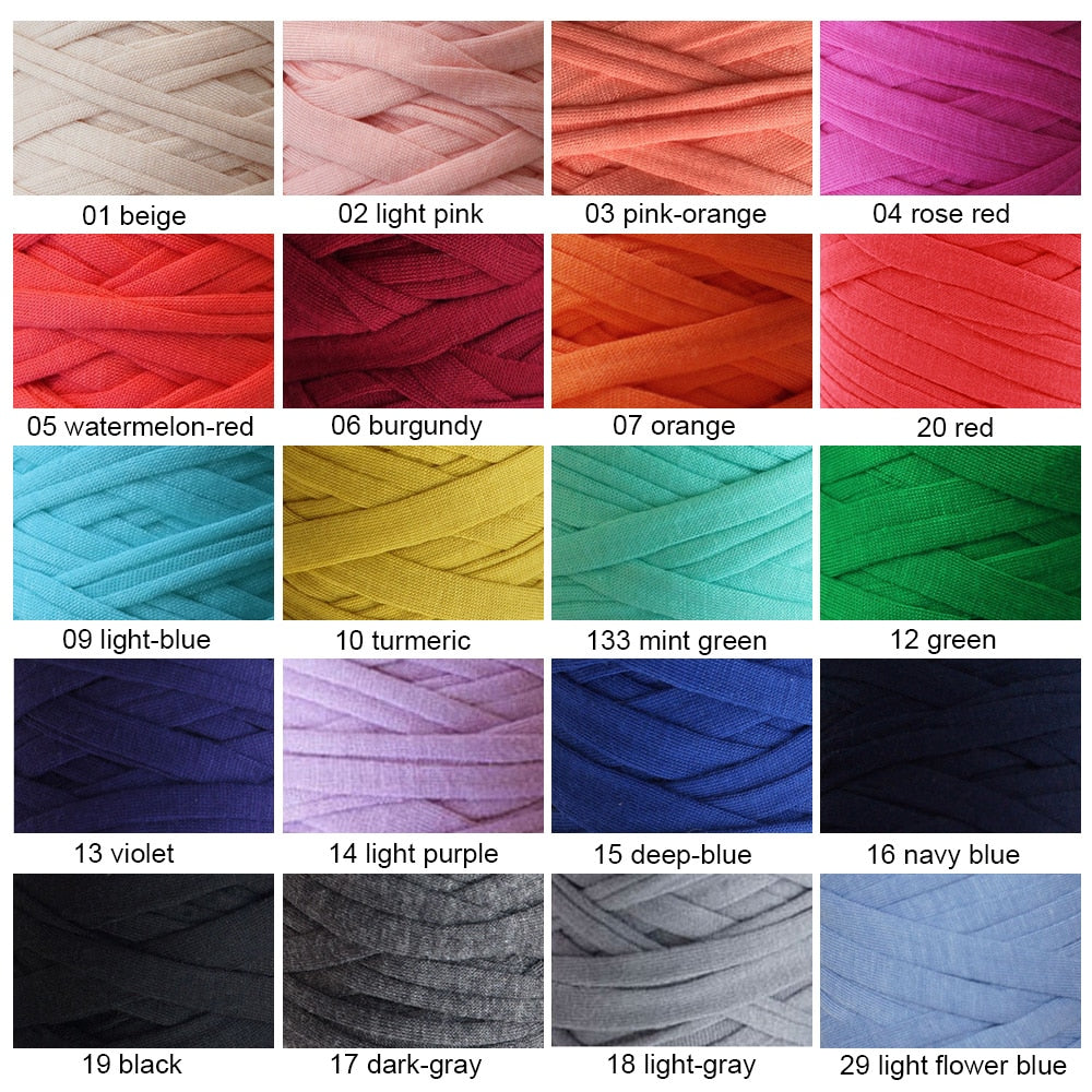 210g/pcs Fancy Yarns For Hand Knitting Thick Thread Crochet Cloth Yarn DIY bag handbag carpet cushion Cotton Cloth T-Shirt Yarn