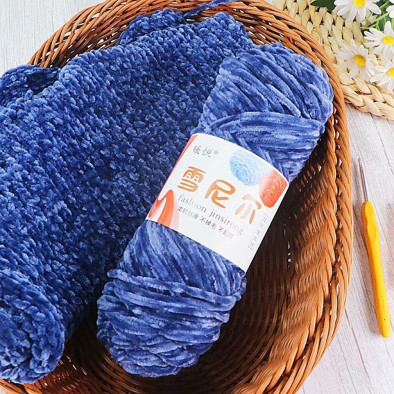 100g/Roll Velvet Yarn Polyester Blended Cotton Chenille Crochet Knitting Yarn Soft Baby Yarn Thread Thick Scarf DIY Hand-Knitted