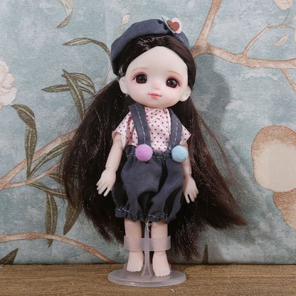 ⚠️16cm BJD Doll Full Set 13 Moveable Joint Dolls Cartoon Dress Bjd Toy Smile Face Newest Dress Make Up Toys Girls Gift Dolls