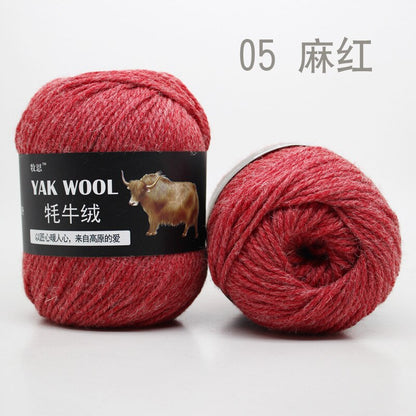 100g 4.5mm Wool Yak Yarn Crochet Yarn Threads for Knitting Needle Hand Knitting Yarn 3 PLY Fine Woolen Dyed for Sweaters