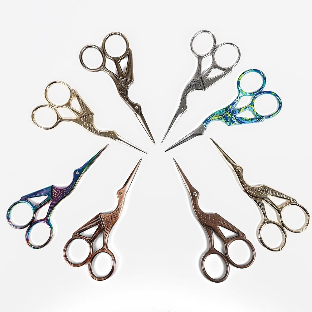 1Pcs Colorful Stainless Steel Antique Scissors European Classic Craft Knitting Sewing Handicraft Scissor DIY Jewelry Tools New