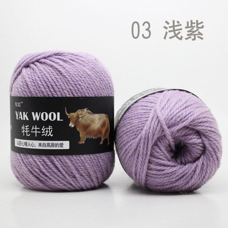 100g 4.5mm Wool Yak Yarn Crochet Yarn Threads for Knitting Needle Hand Knitting Yarn 3 PLY Fine Woolen Dyed for Sweaters