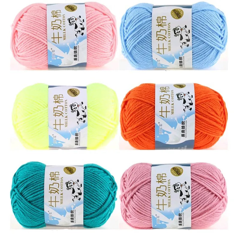 91 Color 5Strands Crochet Yarn For Knitting Milk Cotton Yarn Soft Warm Knitted Line Thread Handmade Needlework DIY Cotton Thread