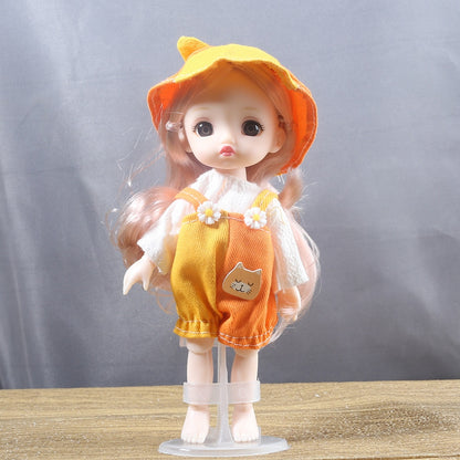 ⚠️16cm BJD Doll Full Set 13 Moveable Joint Dolls Cartoon Dress Bjd Toy Smile Face Newest Dress Make Up Toys Girls Gift Dolls