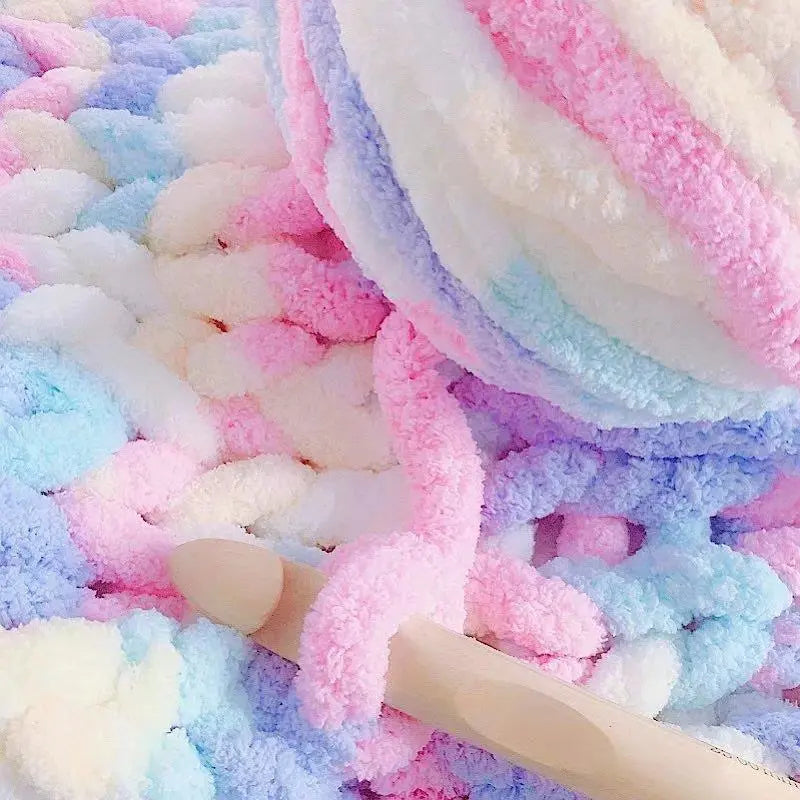 250g Big Yarn Sweet Soft Cotton Baby Knitting Wool Yarn Thick Yarn Fiber Velvet Yarn Hand Knitting Crochet Yarn for DIY Sweater