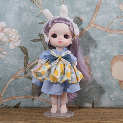 ⚠️16cm BJD Doll Full Set 13 Moveable Joint Dolls Cartoon Dress Bjd Toy Smile Face Newest Dress Make Up Toys Girls Gift Dolls