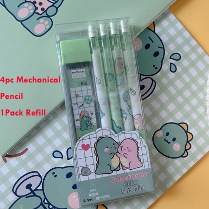 Zoecor Kawaii Mechanical Pencil Cartoon Automatic Pencils lápices 0.5MM with Eraser School Supplies for Kids Student Stationery