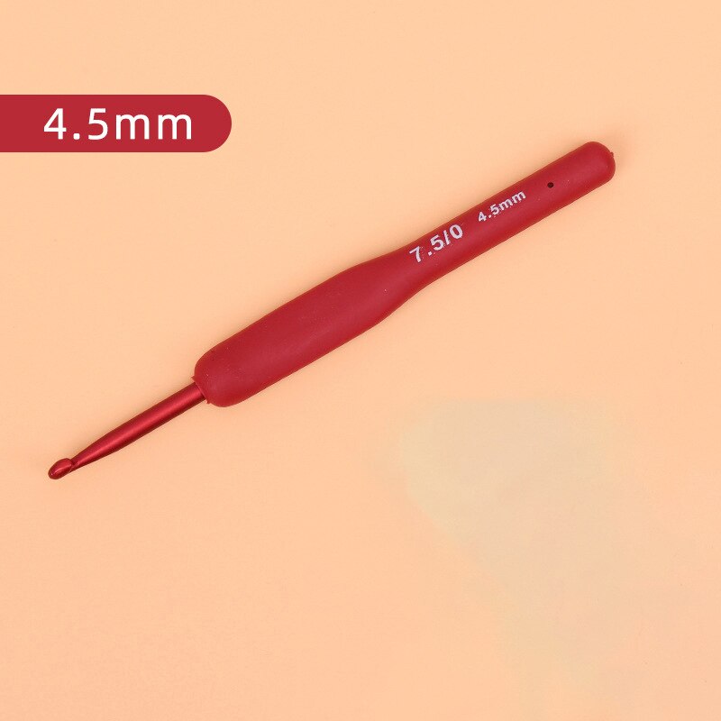 1PC Red Crochet Hook Silicone Handle Aluminum Hand Knitting Needles Crocheting Weave Crafts Hooks 2/2.5/3/3.5/4/4.5/5/5.5/6mm