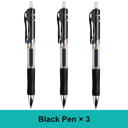 25PCS Gel pen Set Neutral Pen smooth writing fastdry 0.5mm Black blue red color Replacable refill school Stationery Supplies