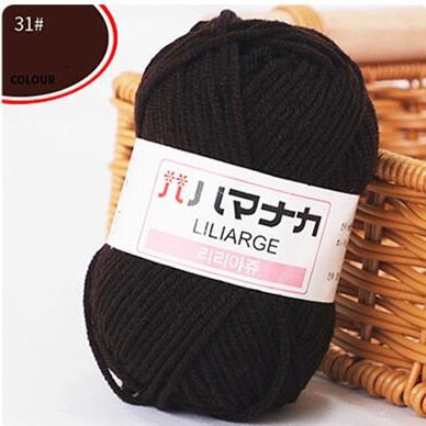 Milk Sweet Soft Cotton Baby Knitting Wool Yarn Thick Yarn Fiber Velvet Yarn Hand Knitting Wool Crochet Yarn for DIY Sweater