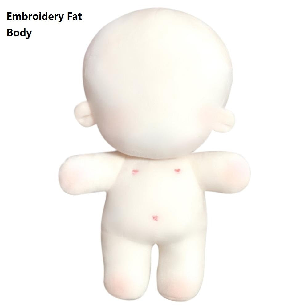 15/20cm DIY Plush Doll Normal/Fat Cotton Doll Body NO Attribute Kits Blank Unembroidery 20cm Plush Attribute Dolls Girls Gifts