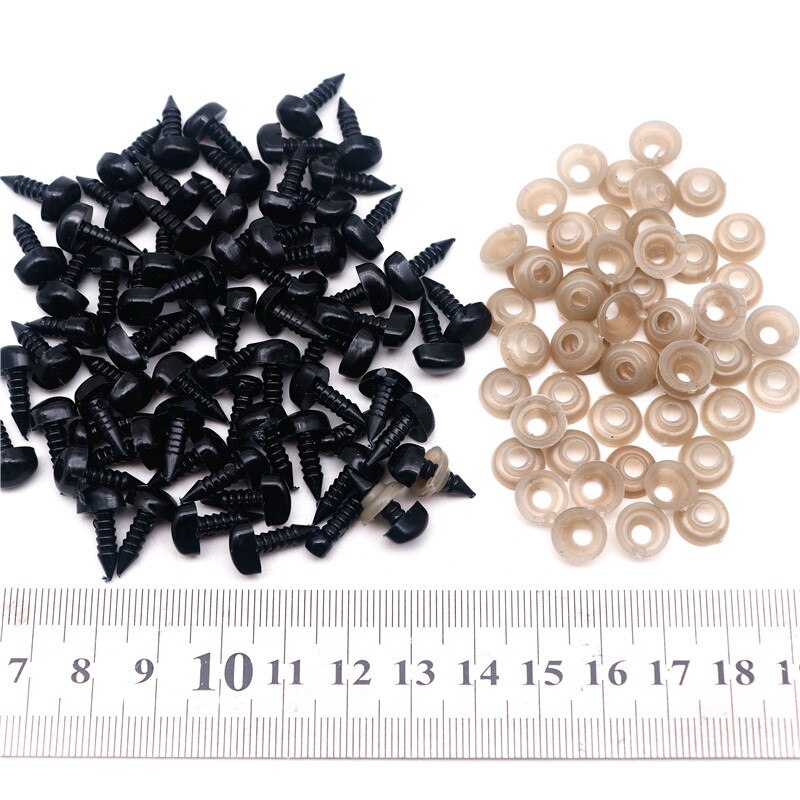 6-14mm Black Plastic Eye For Craft Doll Decoration Accessories Safety Eyes Amigurumi For Toy Animal Eye Doll Toys 50/100pcs