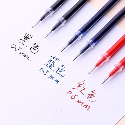 25PCS Gel pen Set Neutral Pen smooth writing fastdry 0.5mm Black blue red color Replacable refill school Stationery Supplies