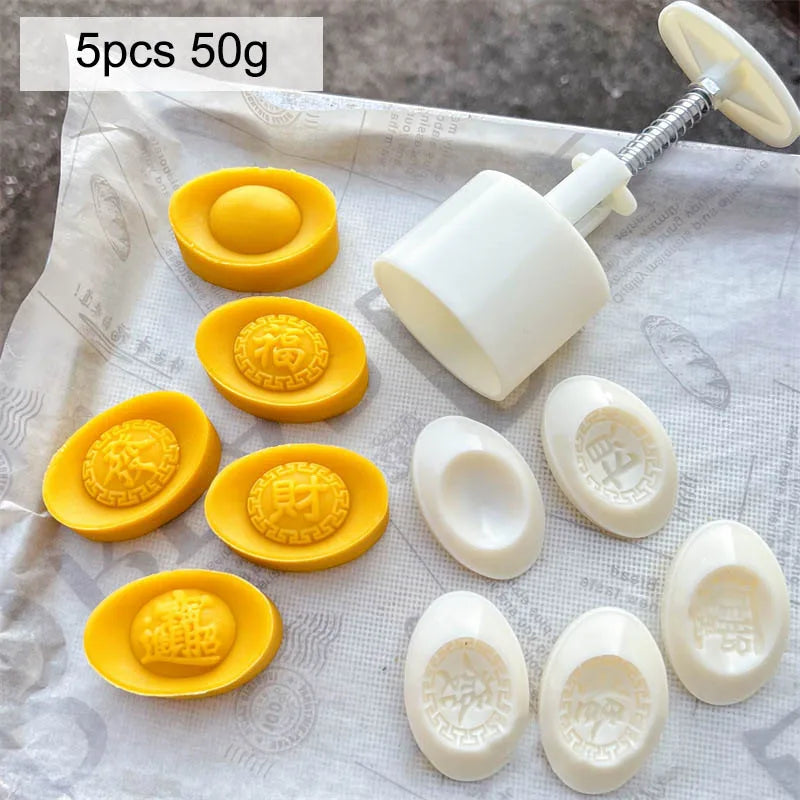 1 Set Kitchen Gadget Mooncake Mold Moon Cake Cookie Mould Cutter Hand Pressure Food Grade Baking Accessories Mid-Autumn Festival