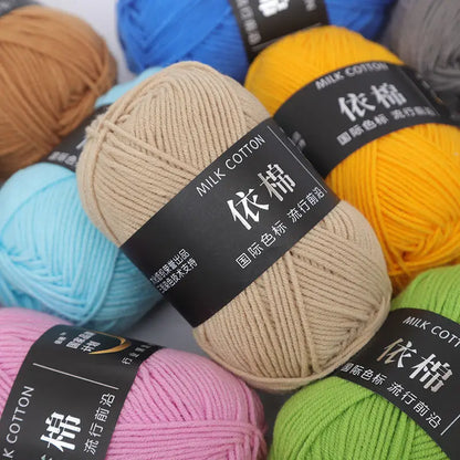 50g/Set 4ply Milk Cotton Knitting Yarn Threads for Knitting Wool Yarns for Knitting and Crochet Cotton Yarn for Hand Knitting