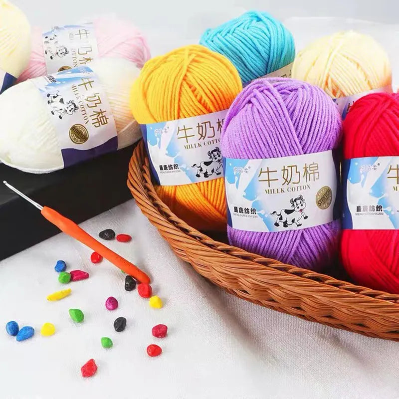 91 Color 5Strands Crochet Yarn For Knitting Milk Cotton Yarn Soft Warm Knitted Line Thread Handmade Needlework DIY Cotton Thread