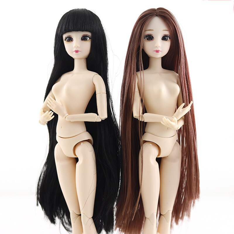 ⚠️2022 New 30cm Fashion Doll 1/6 BJD Dolls Body Make-up 3D Eyes Long Wig Hair Beautiful Princess Baby Girl Dolls DIY Toy for Girls