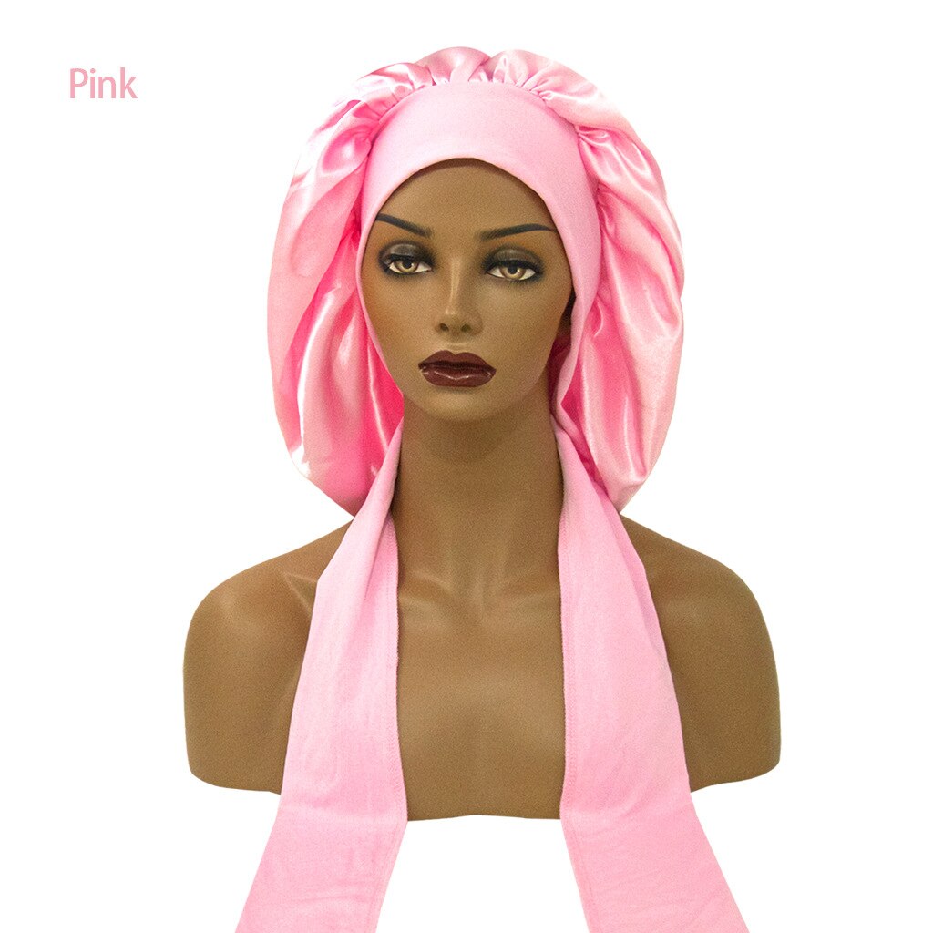 Women Satin Solid Sleeping Hat Night Sleep Cap Hair Care Bonnet Nightcap For Women Men Unisex Cap Bonnet De Nuit Shower Turban