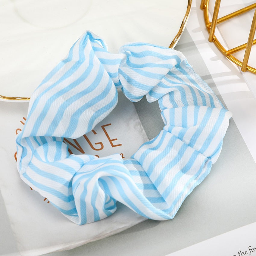 Levao Spring Summer Net Yarn Hair Bow Scrunchies Large Chiffon Women Elastic Hair Band Ponytail Holder Hair Tie Girl Accessories