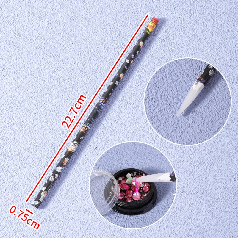 1 pcs Nail Art Tools Rhinestones Gems Picking Crystal Wax Pencil Pen Picker Nail Art Decoration Dotting Tool Make up