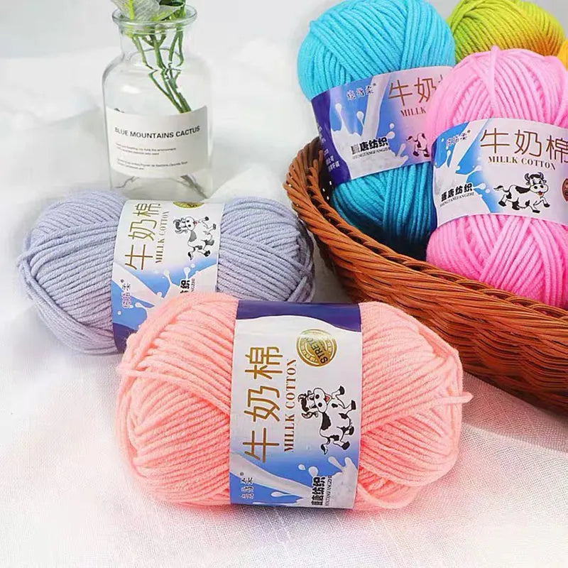 91 Color 5Strands Crochet Yarn For Knitting Milk Cotton Yarn Soft Warm Knitted Line Thread Handmade Needlework DIY Cotton Thread