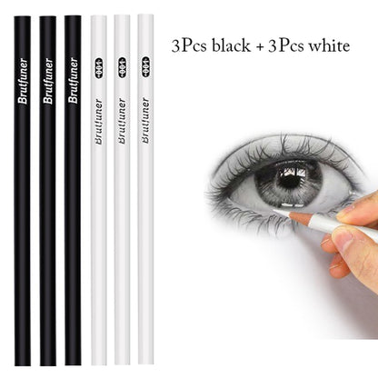 2/12Pcs Black White Color Pencils - Permanent Color Drawing Pencil Oil-based Wooden Colored Pencils for Artist and Beginner Art