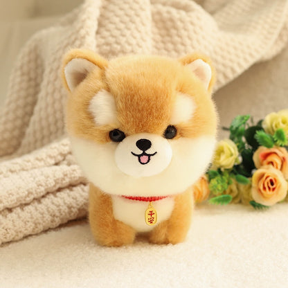 Adorbale Furry Plush Corgi Dog Plush Toy Stuffed Big Head Kawaii Lifelike Animal Shiba inu ChowChow Yorkshire Bichon Husky Doll