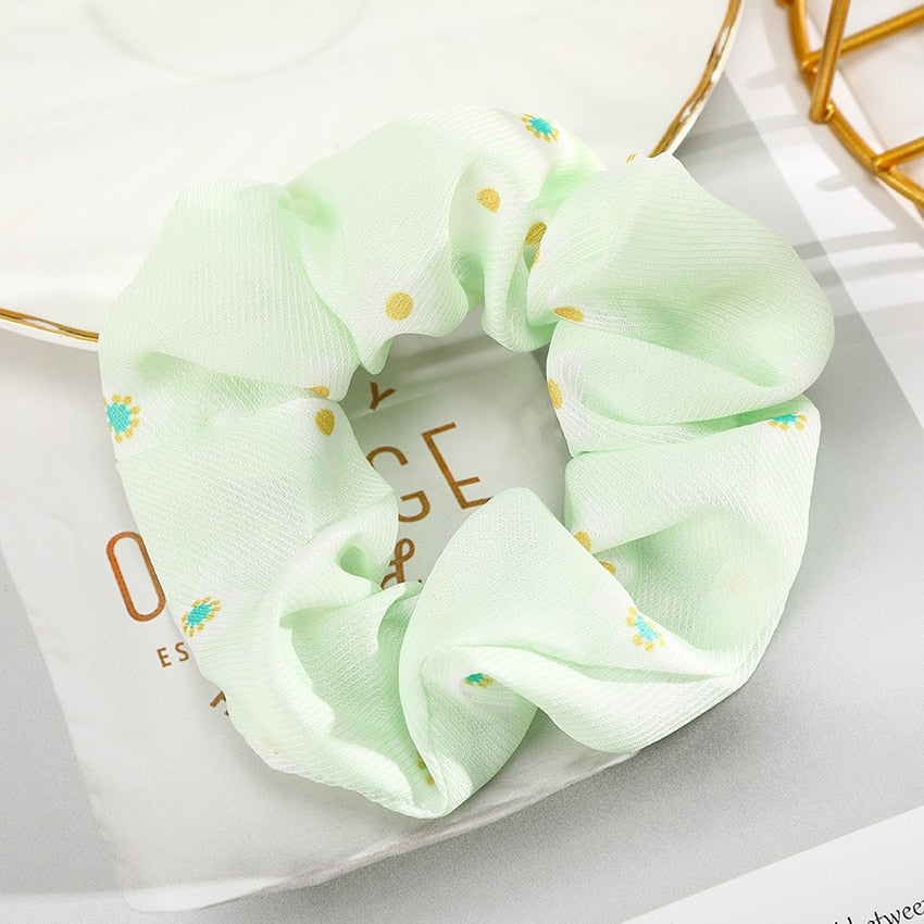 Levao Spring Summer Net Yarn Hair Bow Scrunchies Large Chiffon Women Elastic Hair Band Ponytail Holder Hair Tie Girl Accessories