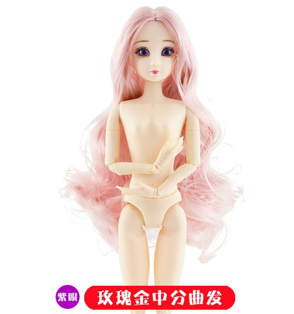 ⚠️2022 New 30cm Fashion Doll 1/6 BJD Dolls Body Make-up 3D Eyes Long Wig Hair Beautiful Princess Baby Girl Dolls DIY Toy for Girls