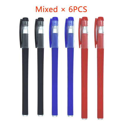 25PCS Gel pen Set Neutral Pen smooth writing fastdry 0.5mm Black blue red color Replacable refill school Stationery Supplies