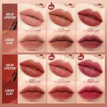 O. tw o.o Lippenstift 12 Farben Lip gloss 2 in 1 Lippen tönung wasserdicht lang anhaltende Feuchtigkeit rote Lippen matt Lippenstift Make-up für Frauen