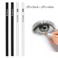 2/12Pcs Black White Color Pencils - Permanent Color Drawing Pencil Oil-based Wooden Colored Pencils for Artist and Beginner Art