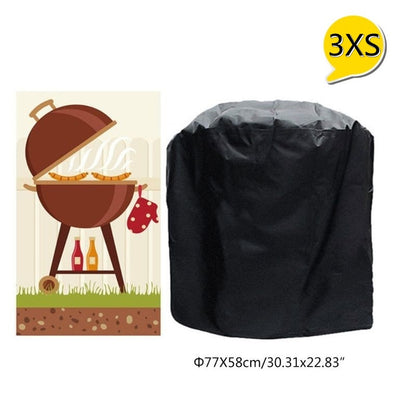 BBQ Cover Outdoor Dust Waterproof Weber Heavy Duty Grill Cover Rain Protective Outdoor Barbecue Cover Round