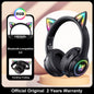 ONIKUMA K9 Pink Cat Ear Headphones with RGB LED Light Flexible Mic Gaming Headset 7.1 Surround Computer Earphones for PC Gamer