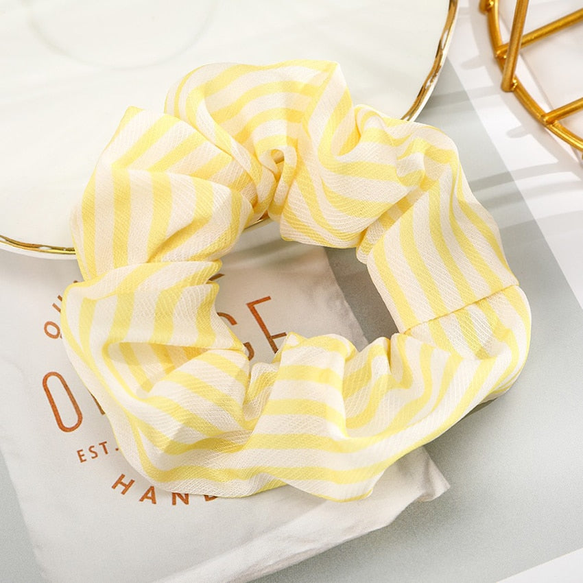 Levao Spring Summer Net Yarn Hair Bow Scrunchies Large Chiffon Women Elastic Hair Band Ponytail Holder Hair Tie Girl Accessories