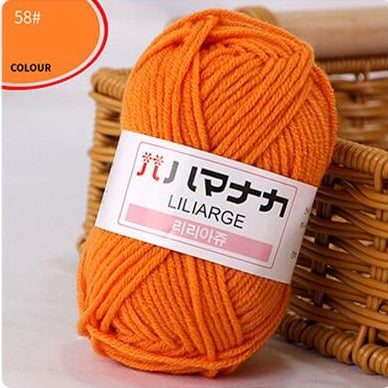 Milk Sweet Soft Cotton Baby Knitting Wool Yarn Thick Yarn Fiber Velvet Yarn Hand Knitting Wool Crochet Yarn for DIY Sweater