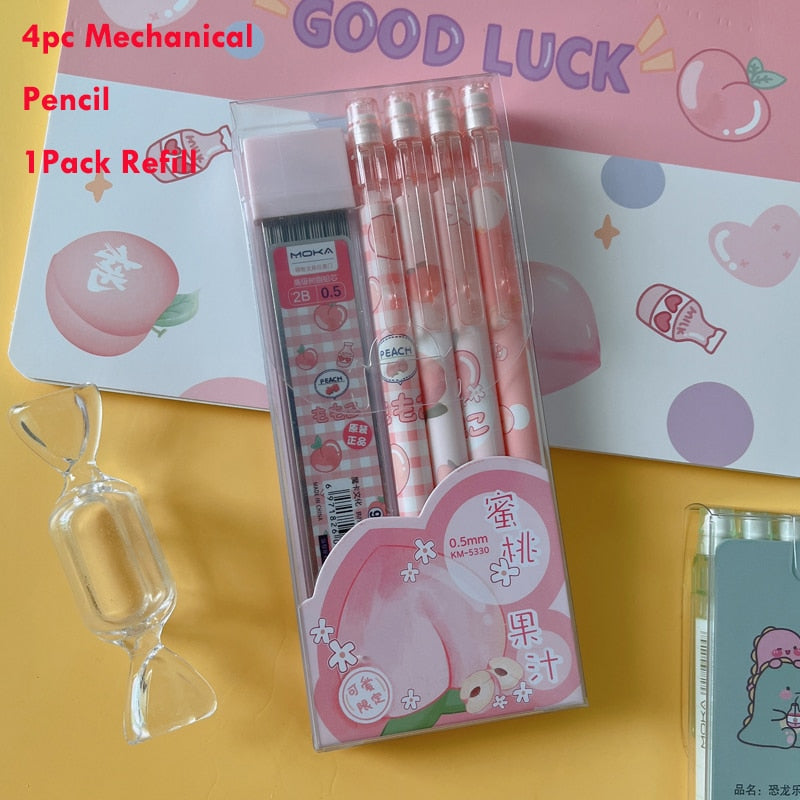 Zoecor Kawaii Mechanical Pencil Cartoon Automatic Pencils lápices 0.5MM with Eraser School Supplies for Kids Student Stationery