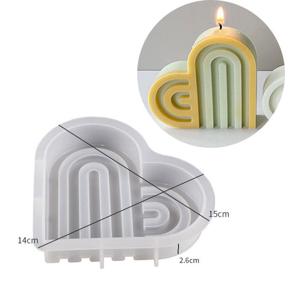 14cm Rainbow Arch Candle Silicone Mold DIY Rainbow Bridge Geometry Candle Making Soap Resin Plaster Mould Art Craft Home Decor