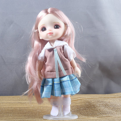 ⚠️16cm BJD Doll Full Set 13 Moveable Joint Dolls Cartoon Dress Bjd Toy Smile Face Newest Dress Make Up Toys Girls Gift Dolls